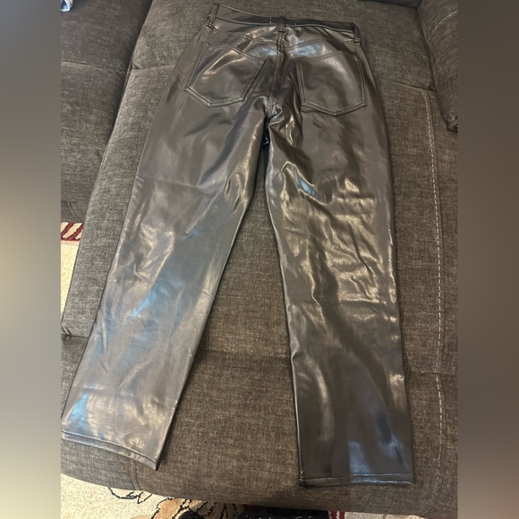 Abercrombie & Fitch denim &Faux Leather the Ankle Straight Ultra High Rise Jeans - Picture 5 of 14